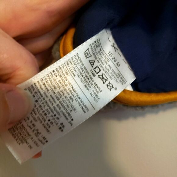 OLD NAVY SHERPA VEST NAVY GRAY MUSTARD SIZE 18-24M - Picture 5 of 5